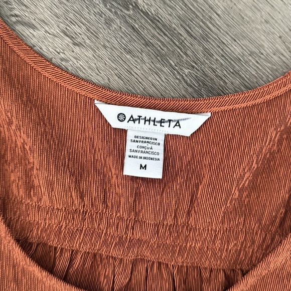 Athleta echo sleeves midi dress scoop neck lightweight brown sz Medium - Picture 4 of 5